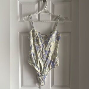 Zara tie-dye bustier bodysuit in a watercolor print size M